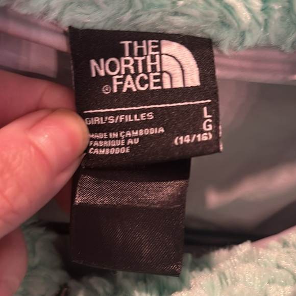 The North Face Youth Girl's Laurel Fleece Jacket Coat Ice Green Youth large - Picture 3 of 5